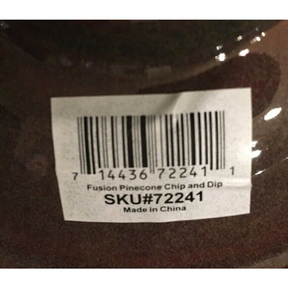 Big Sky Carvers Fusion PInecone Vegetable Chip Dip Tray Platter Brown Stoneware - Picture 5 of 5